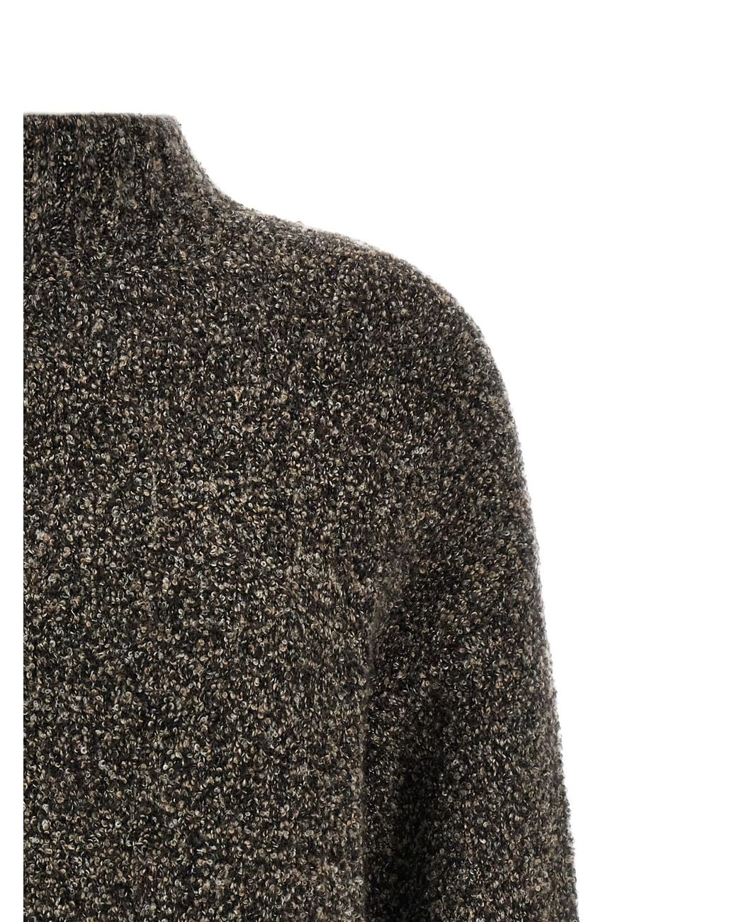 Agnona Gray Mqaglia High Neck Bouclé