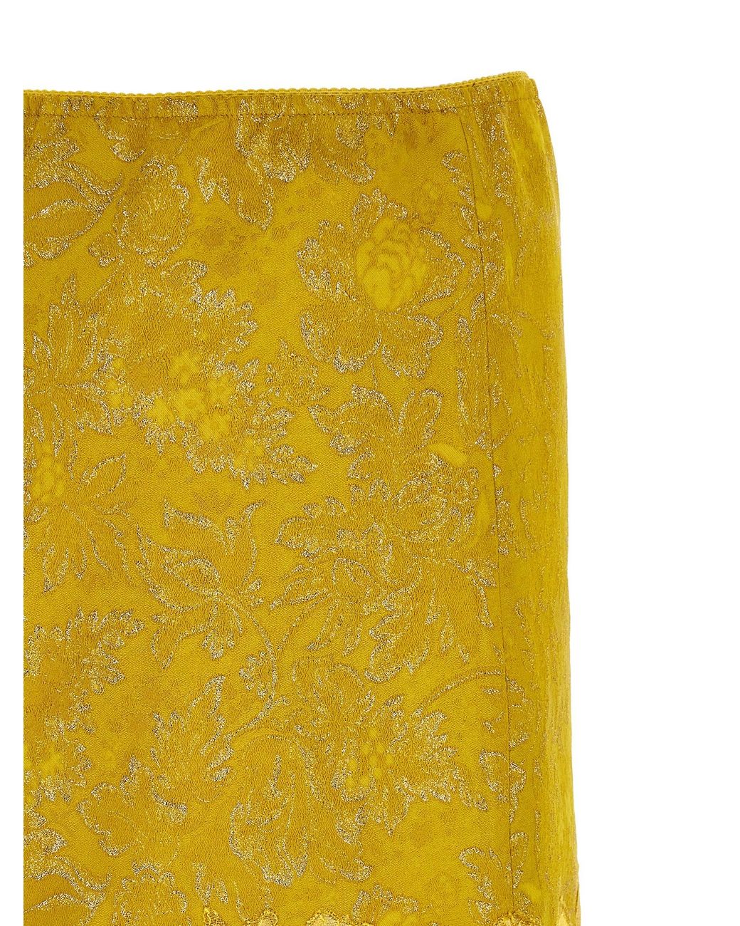 Saint Laurent Yellow 'Barocca' Skirt