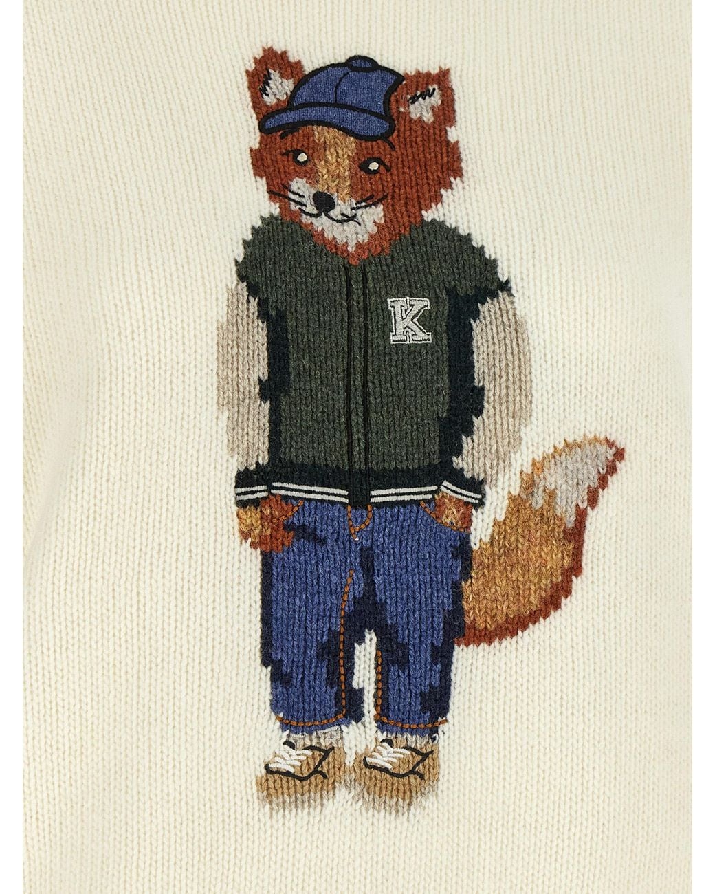 Maison Kitsuné White 'Dressed Fox' Sweater