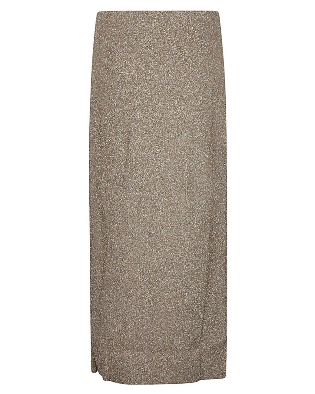 Circus Hotel Gray Viscose Midi Skirt
