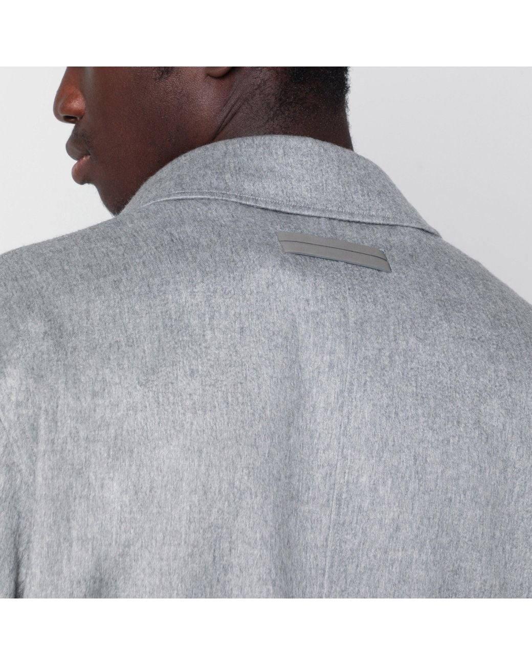 Zegna Gray Melange Cashmere Shirt Jacket for men