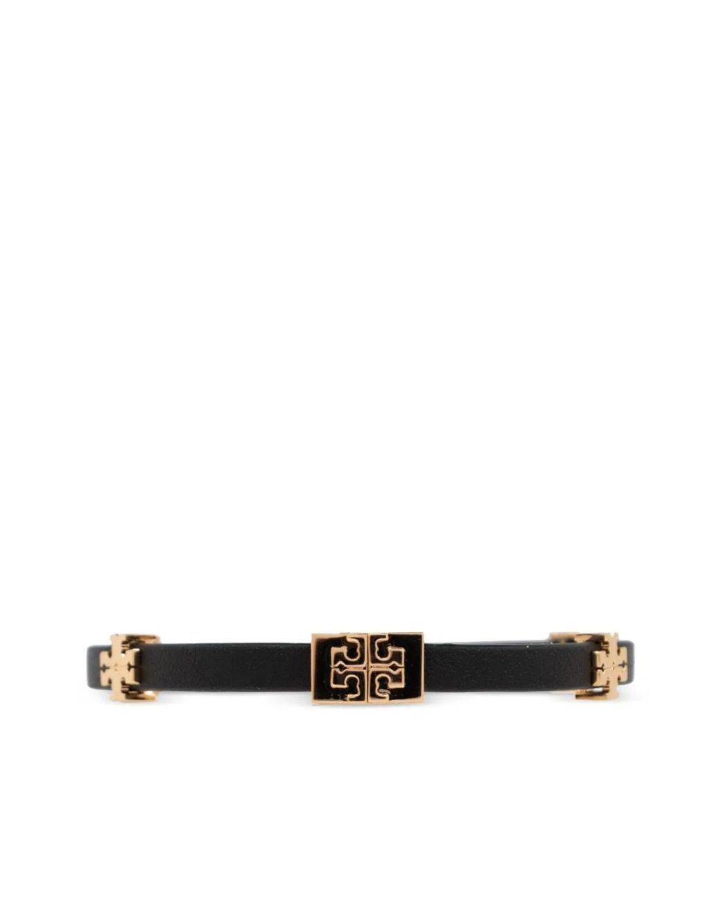 Tory Burch Black Brass Tone Geometric Bracelet