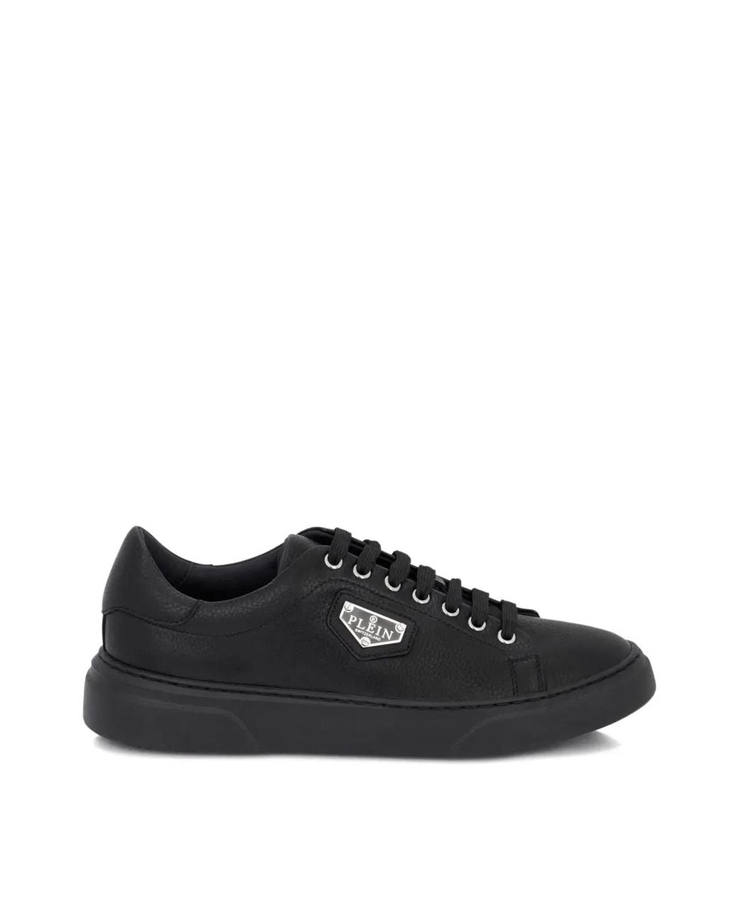 Philipp Plein Black Lo-Top Iconic Plein Logo Sneakers for men