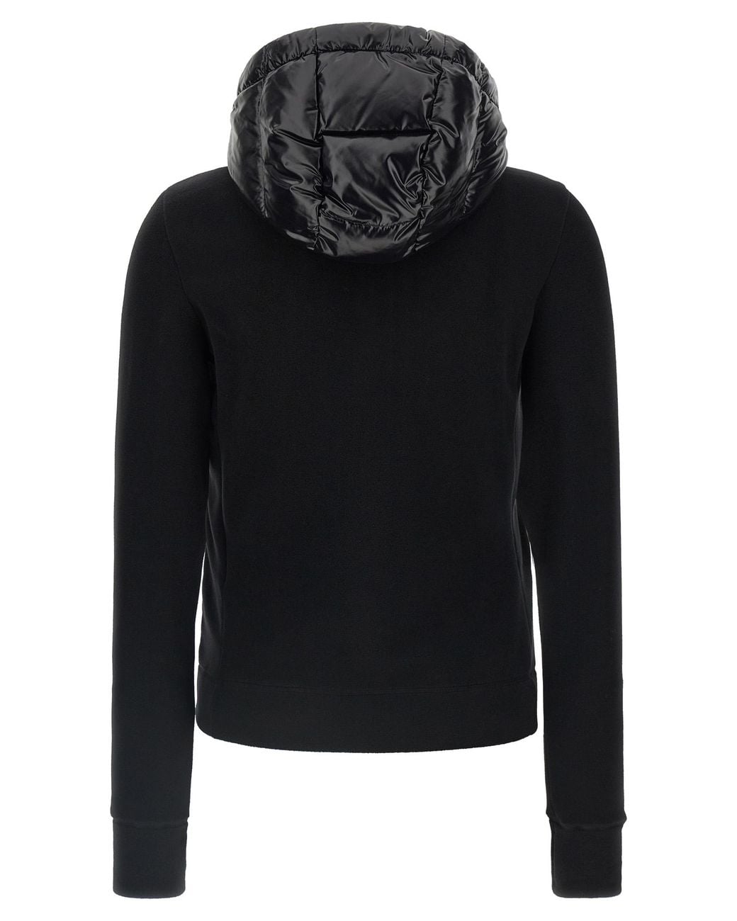 Moncler Black Padded Cardigan With Hood And Zip