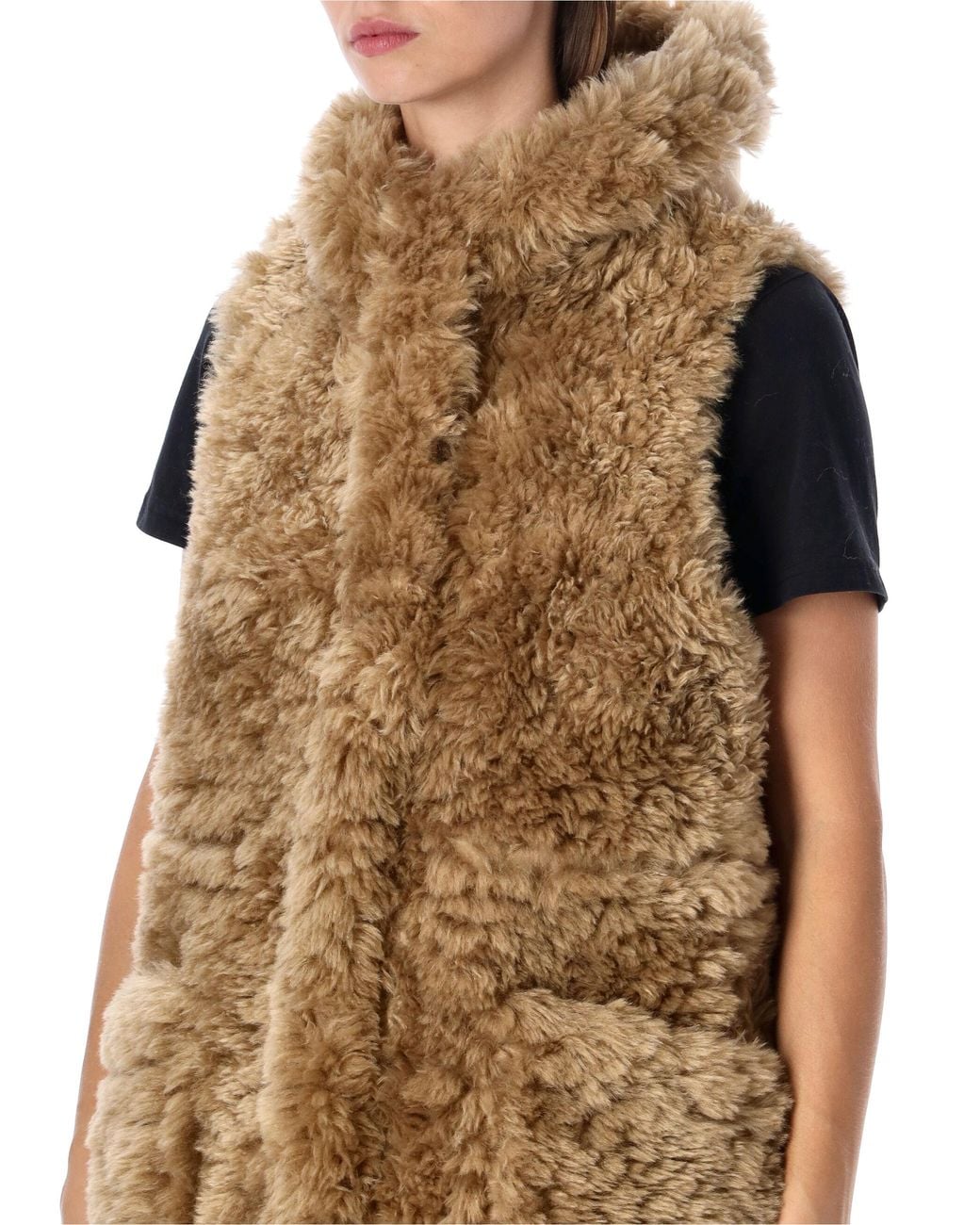 Urbancode Natural Hooded Vest Fur