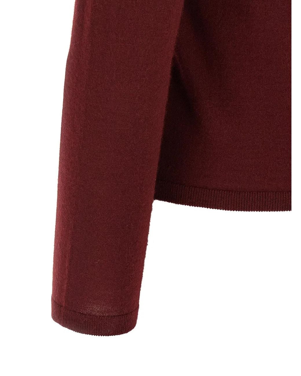 Max Mara Red 'Meana' Turtleneck Sweater