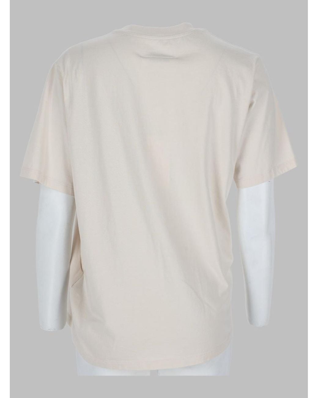 MM6 by Maison Margiela White T-Shirt Con Drappeggio E Patch Logo