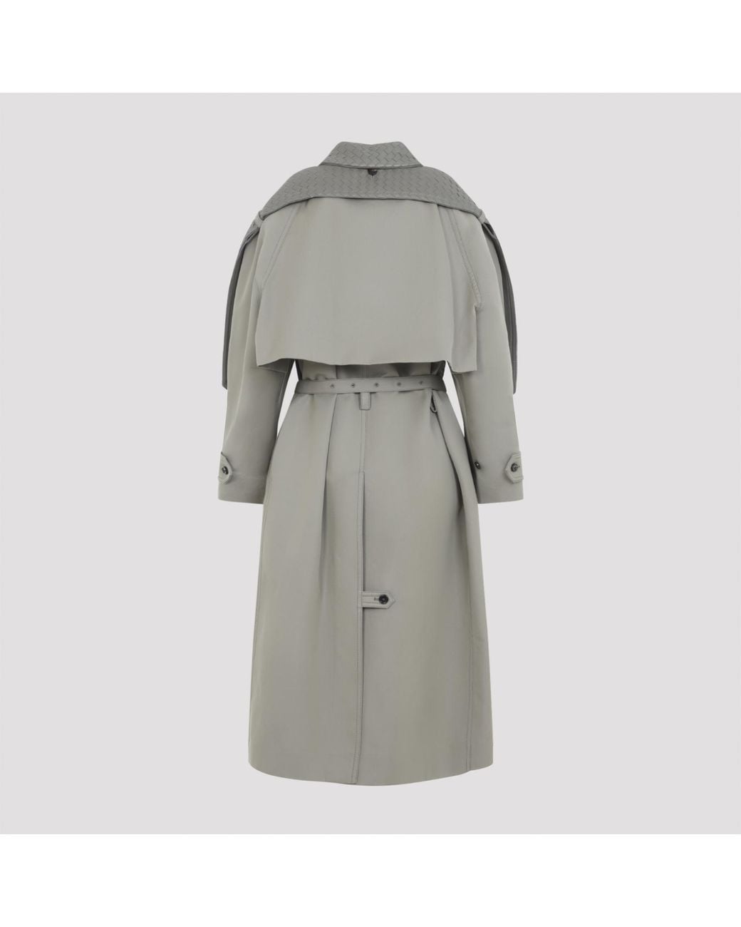 Bottega Veneta Gray Desert Taupe Cotton Silk Trench