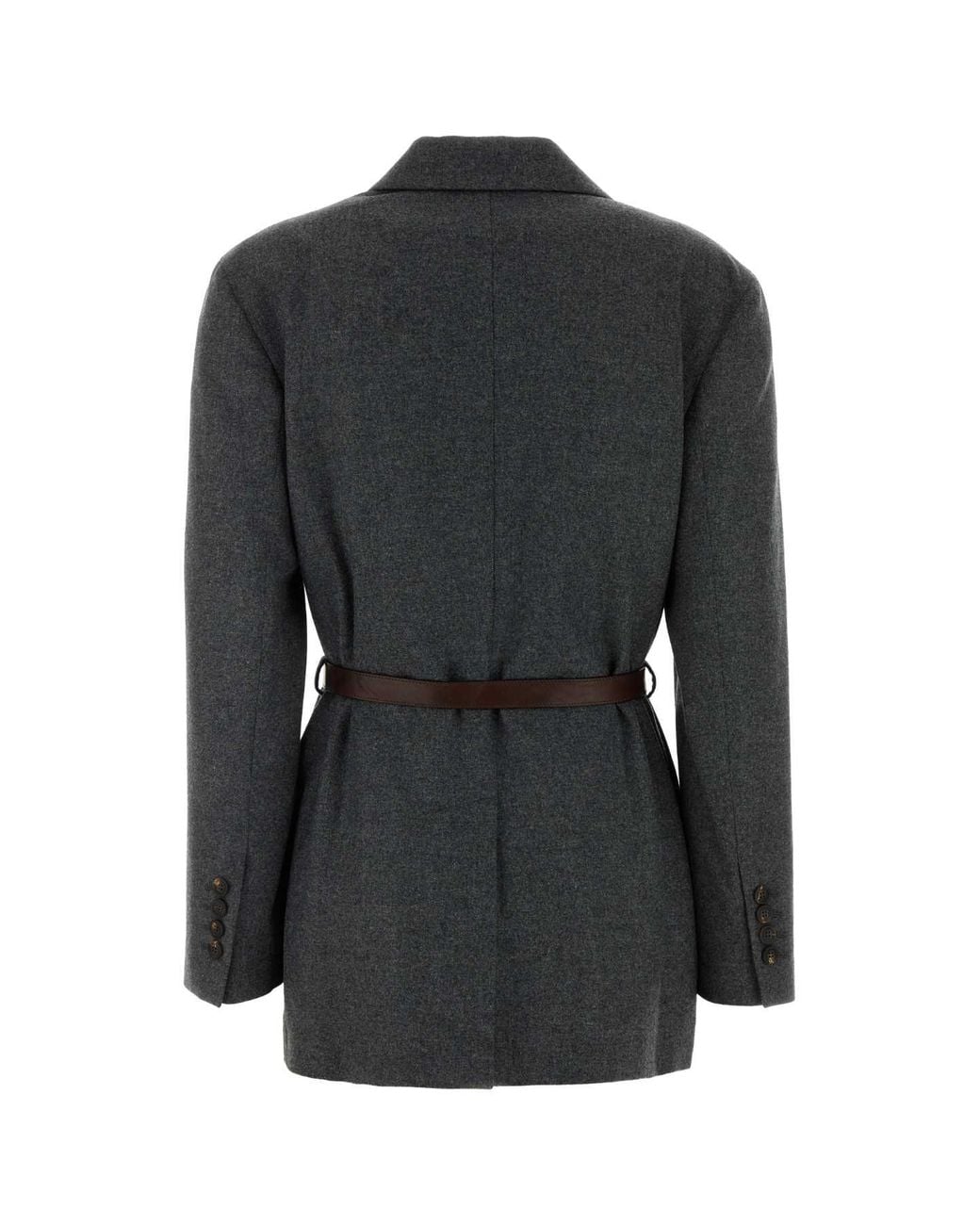 Brunello Cucinelli Black Dark Wool Blend Blazer