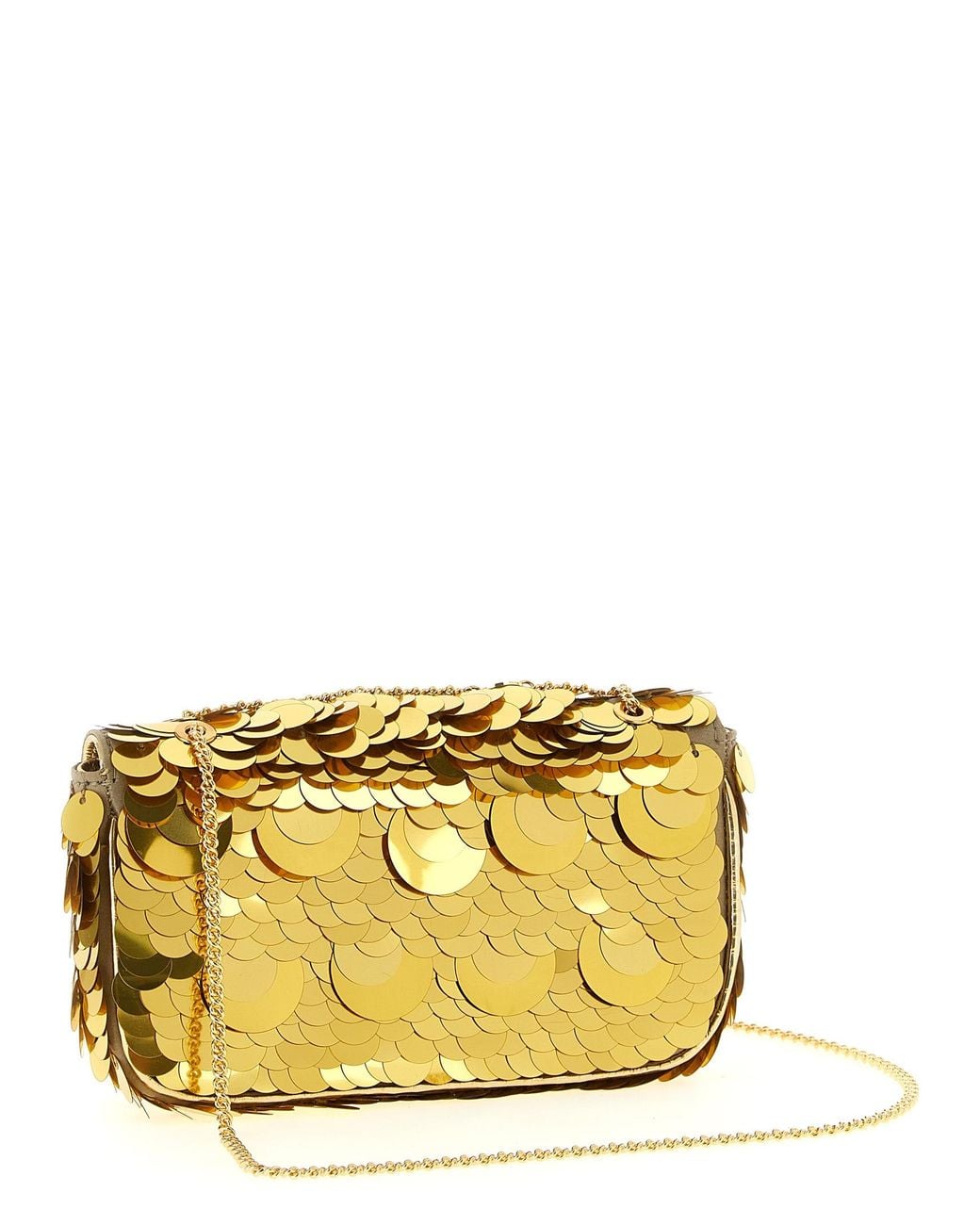 Rabanne Metallic 'Sparkle Baguette Mini' Shoulder Bag