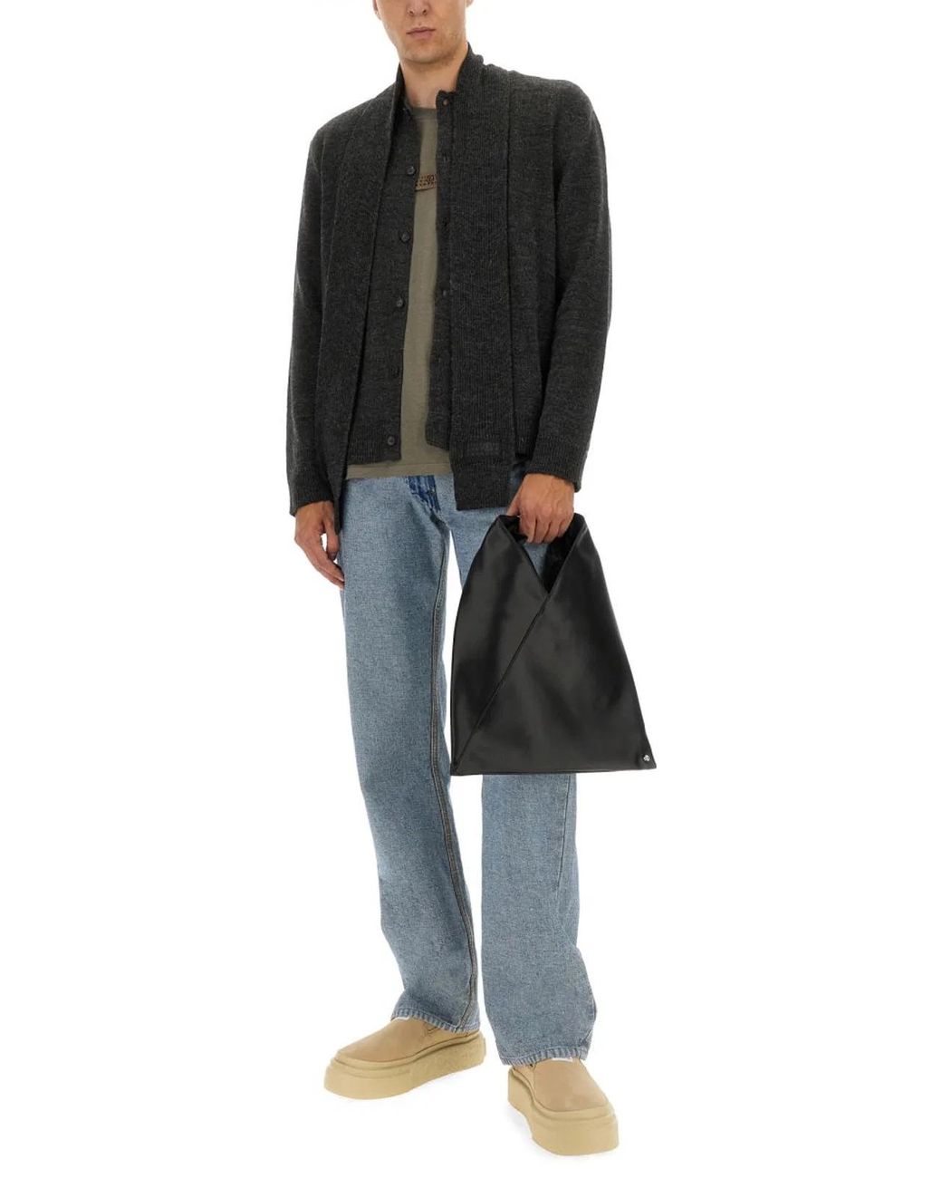 MM6 by Maison Margiela Black Wool-Blend Cardigan for men
