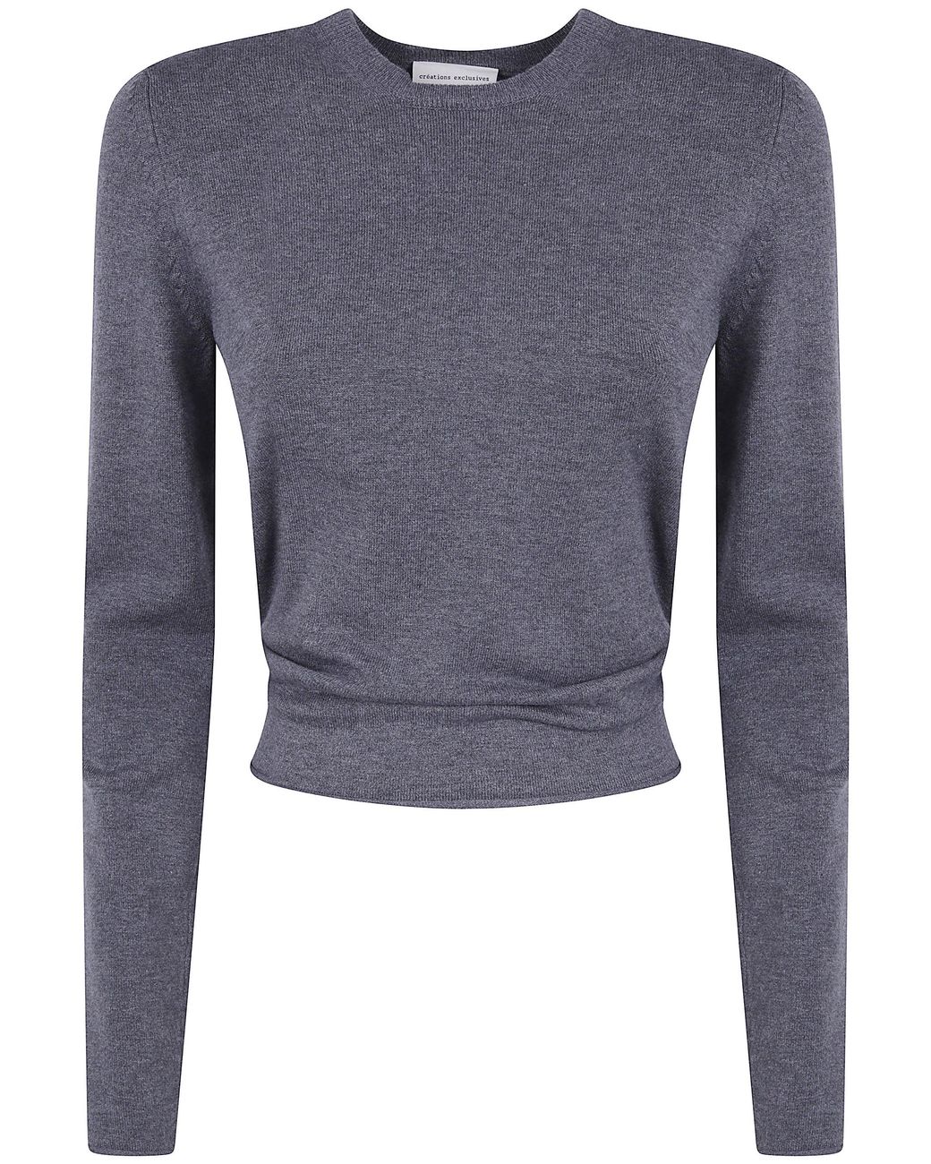 Semicouture Blue "Kristy" Naked Back Round Neck Sweater
