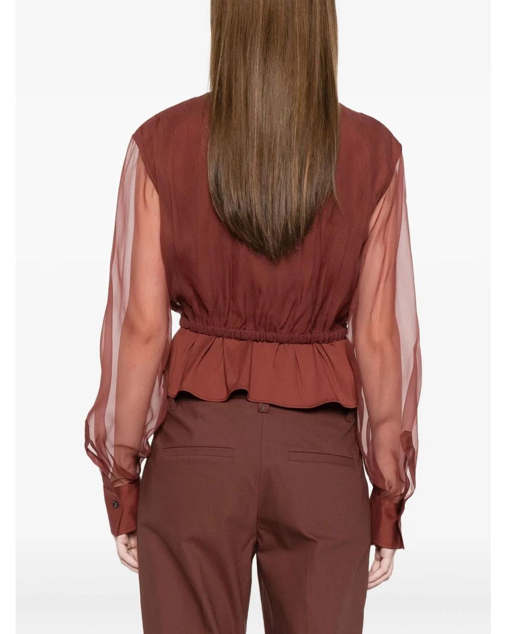 Brunello Cucinelli Red Cotton Polyamide Silk Shirt