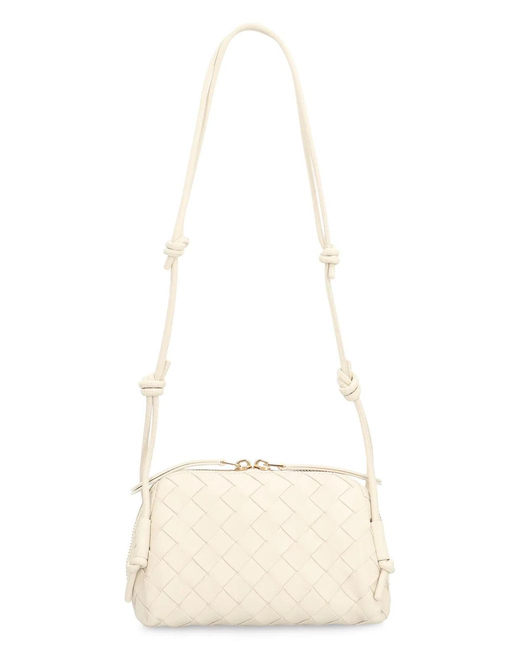 Bottega Veneta Natural Pouch Intrecciato Calf Leather Clutch Bags