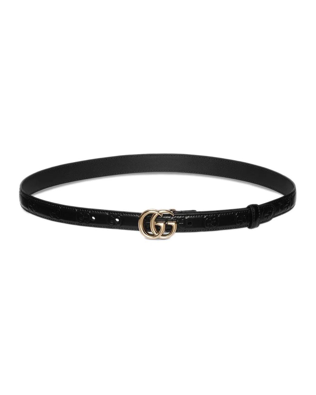 Gucci Black Thin Leather Belt