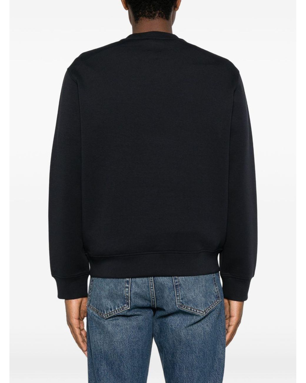 Emporio Armani Black Logo Cotton Sweatshirt for men