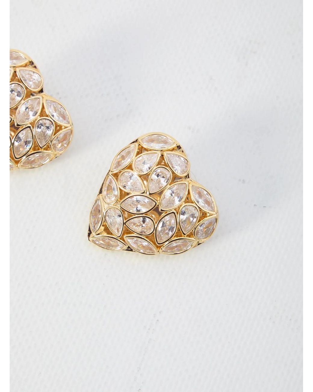 Self-Portrait Natural Self Portrait Embellished Heart Earrings