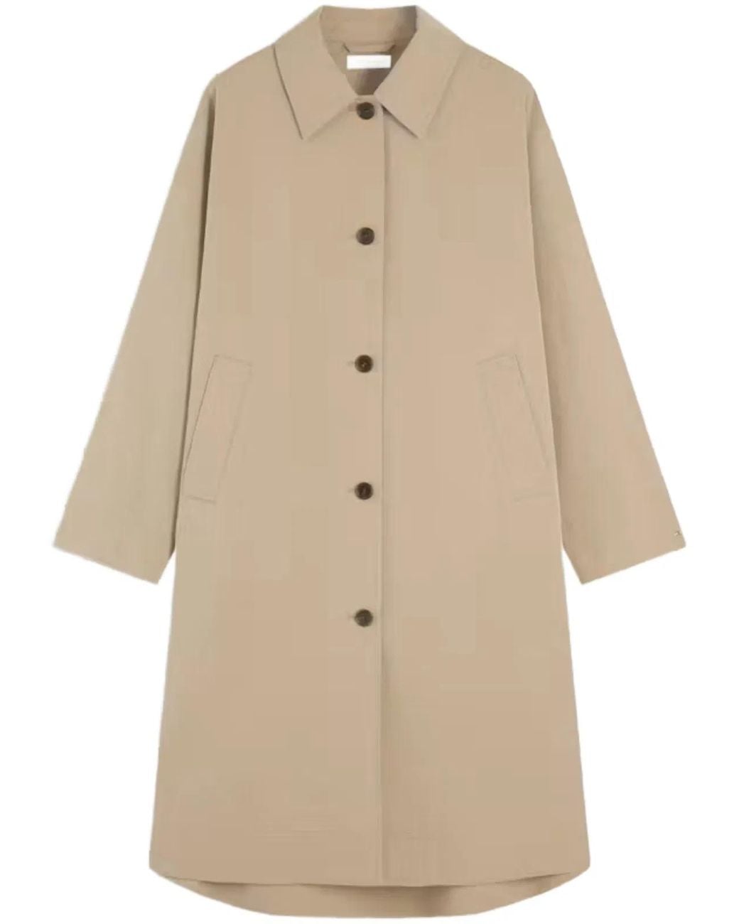 Tommy Hilfiger Natural Short Cotton Coat With Minimalist Design And Classic Details