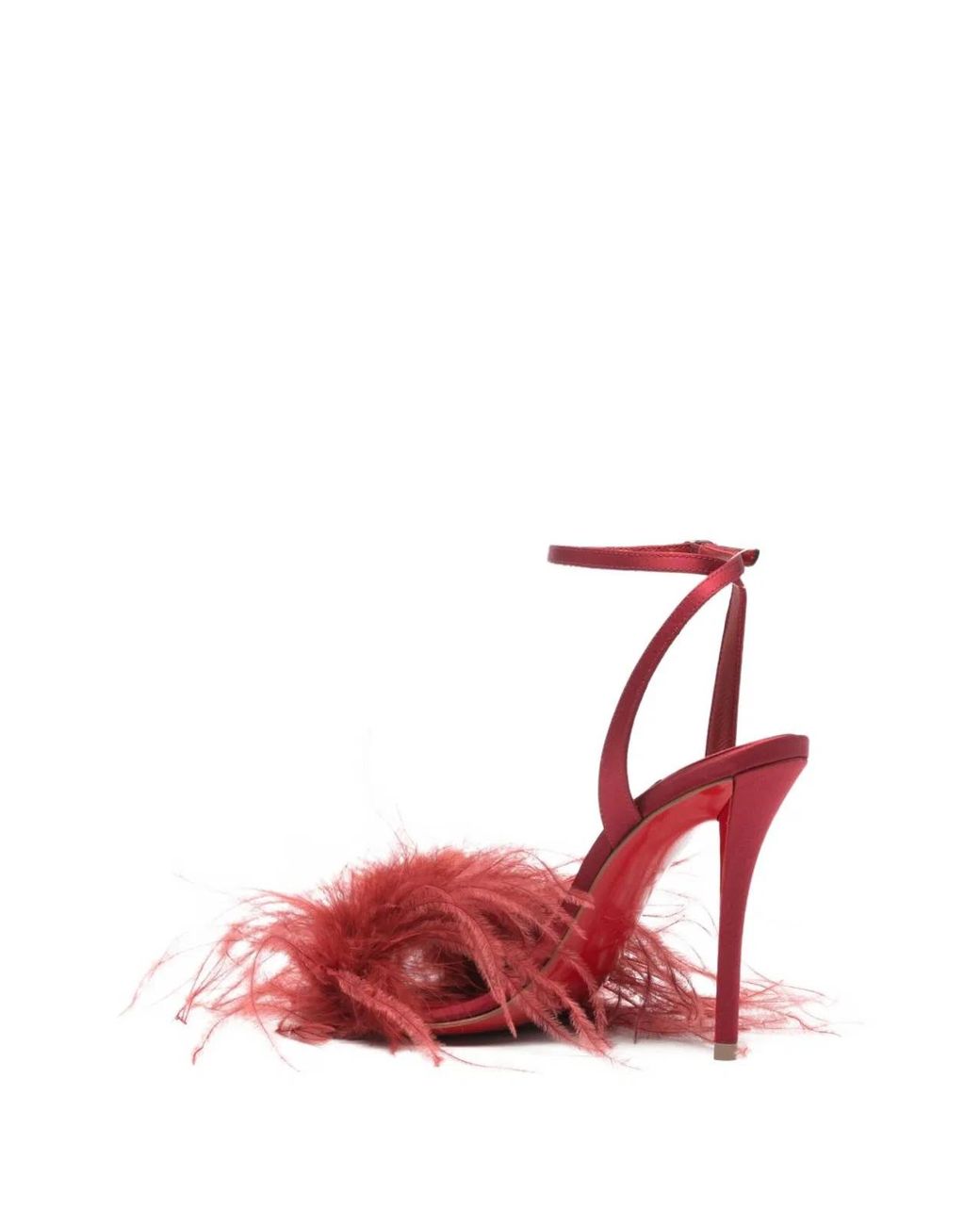 Christian Louboutin Red Miss Z Plumes Sandals