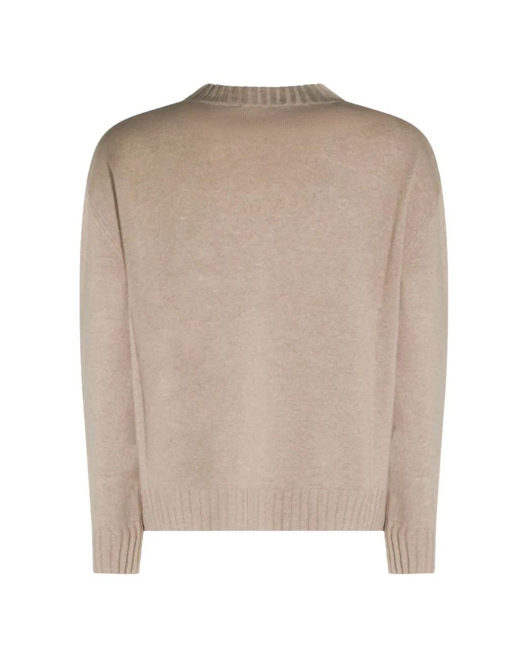 Fabiana Filippi Natural Platinum Crew Neck Sweater With Embrodery