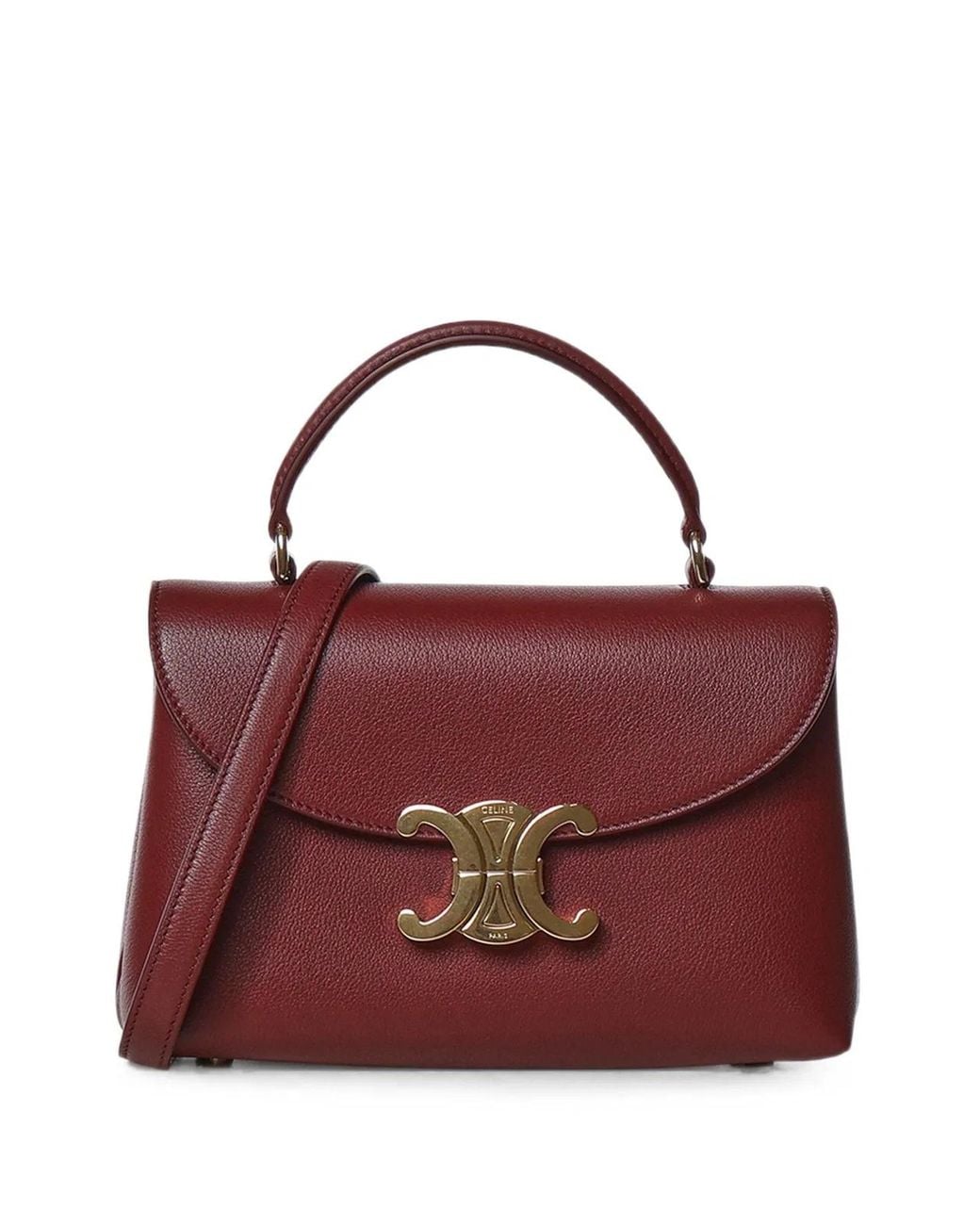 Céline Purple Triomphe Leather Tote Bag