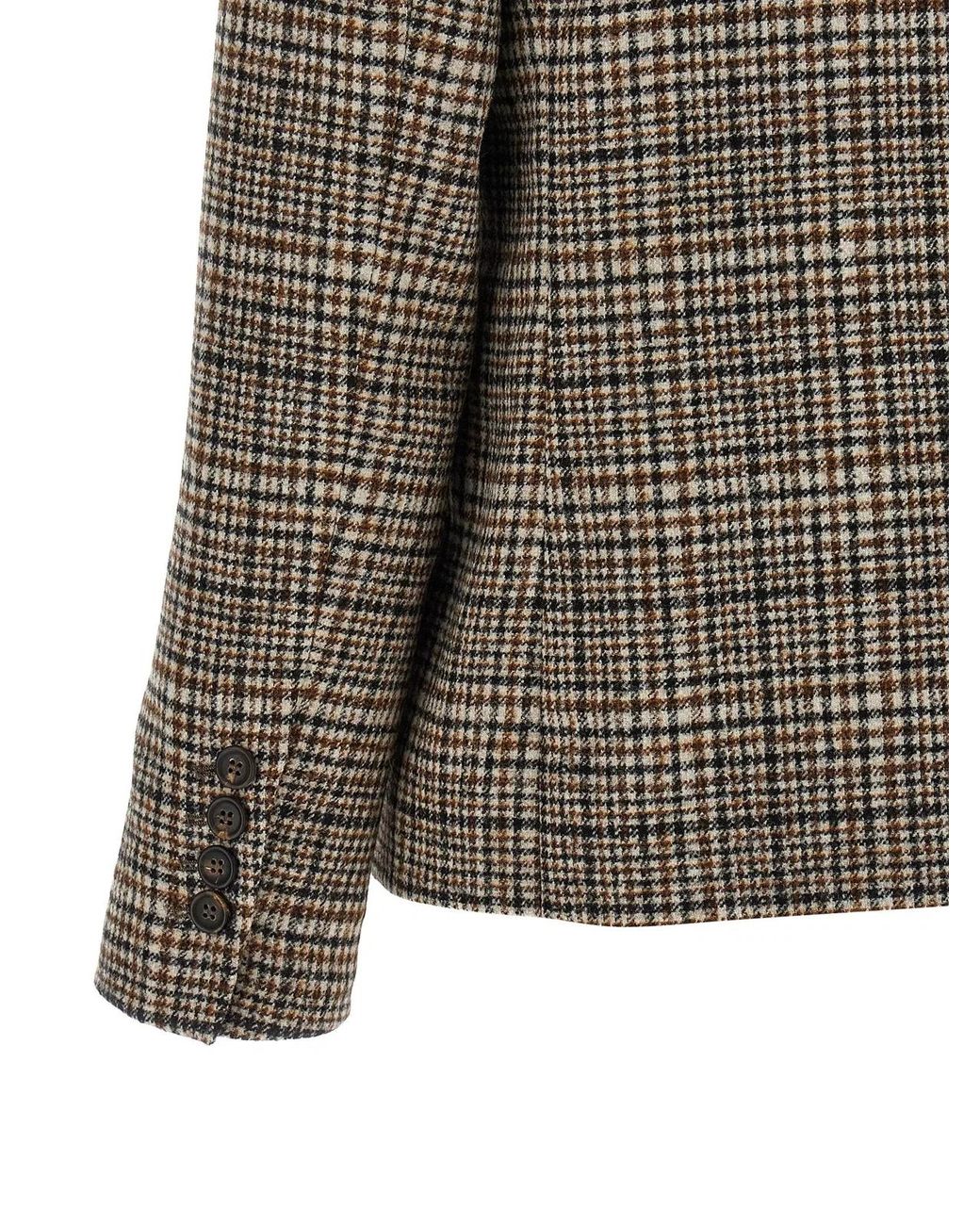 Brunello Cucinelli Brown Double-Breasted Blazer