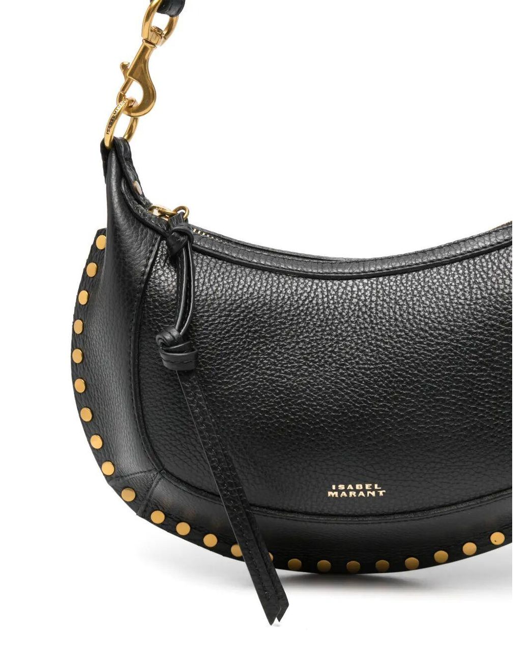 Isabel Marant Black Oskan Moon Leather Shoulder Bag