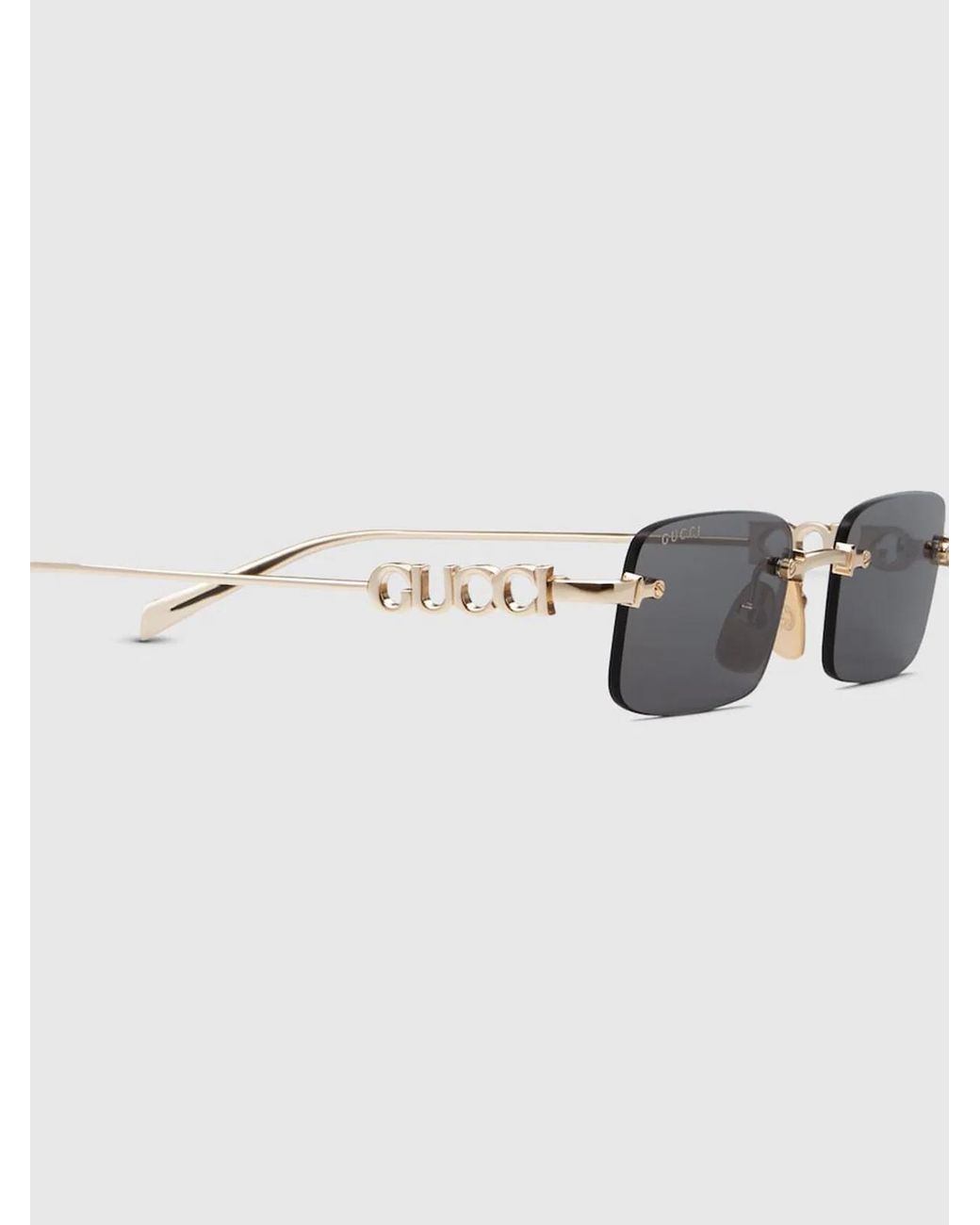 Gucci Gray Rectangular Frame Sunglasses