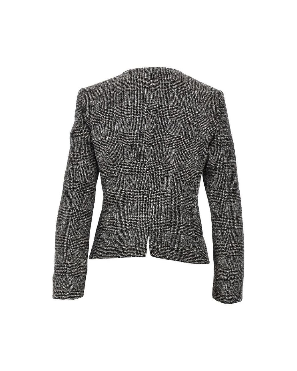 Emporio Armani Gray Prince Of Wales Wool Jacket
