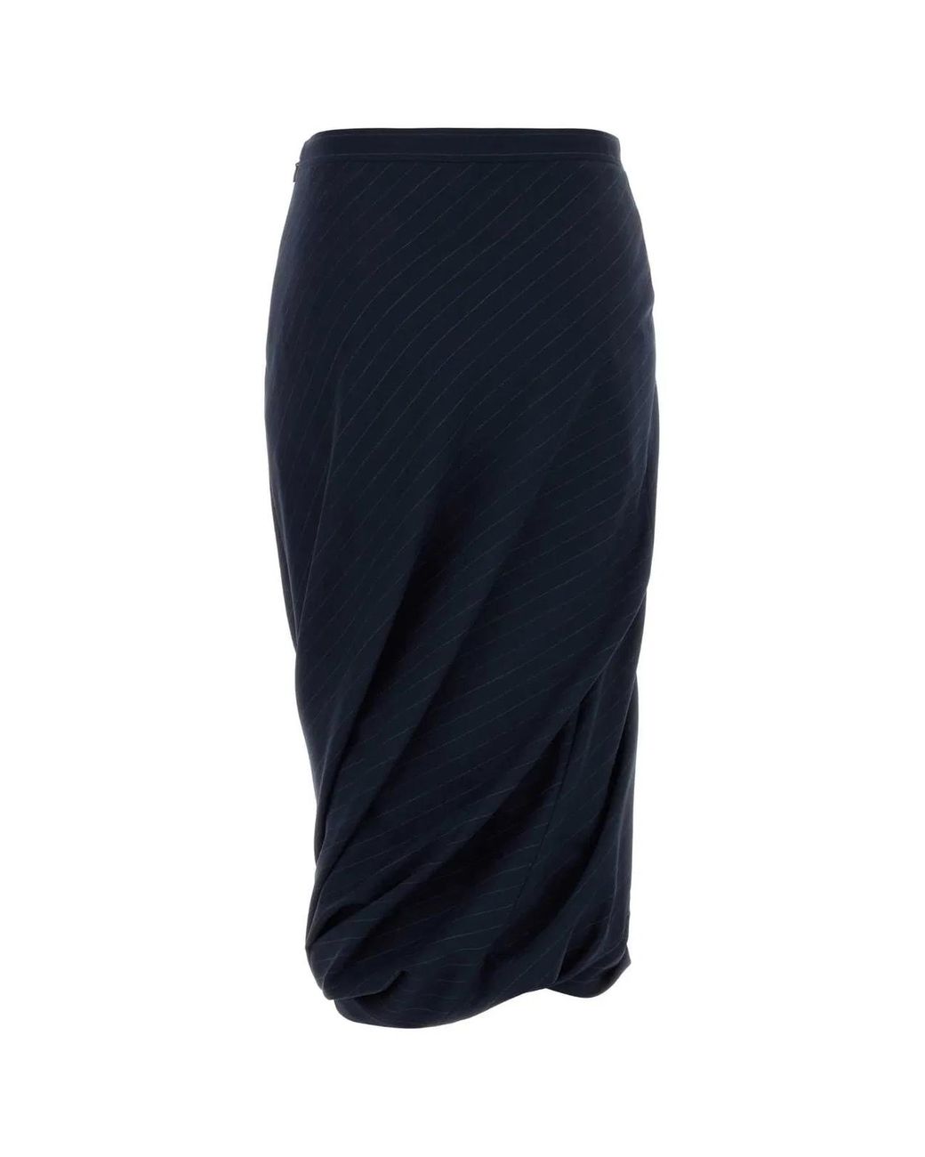 Balenciaga Blue Embroidered Wool Skirt