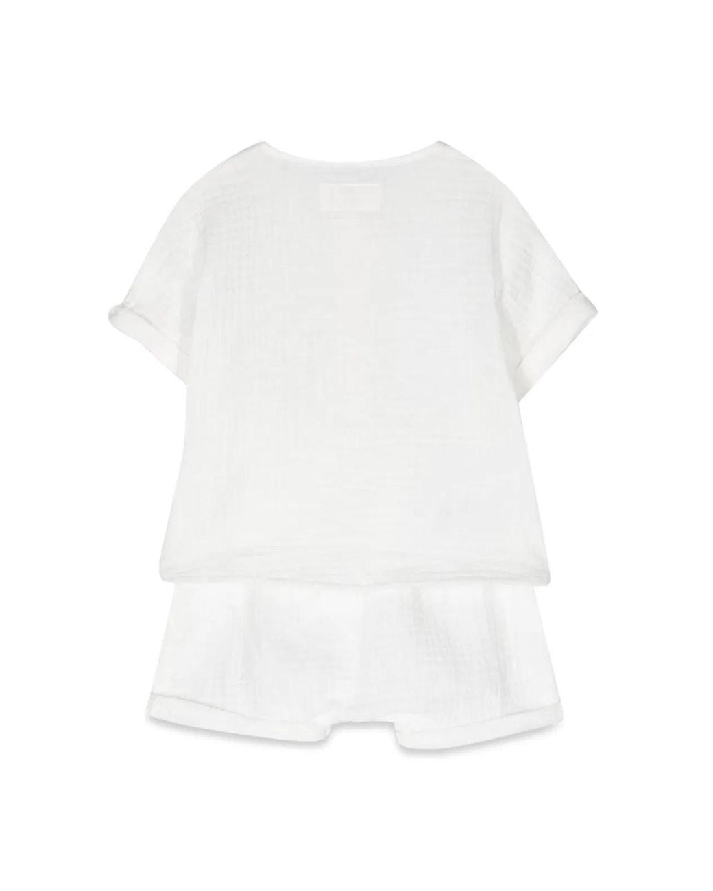 Teddy & Minou White Teddy & Minou T-Shirt And Bermuda Shorts Suit