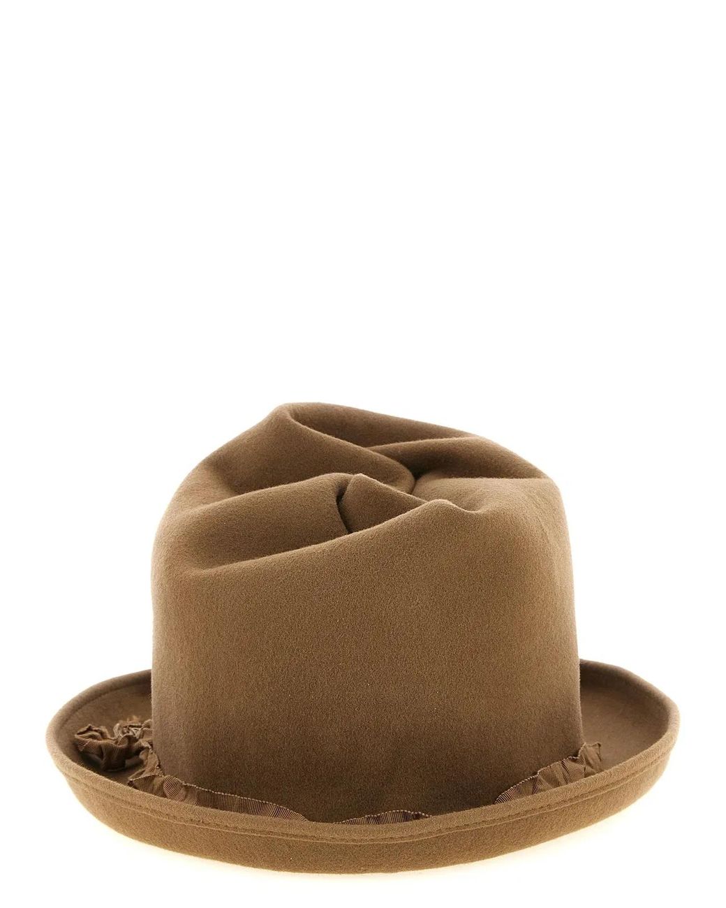 Yohji Yamamoto Brown Curled Crown Hat for men