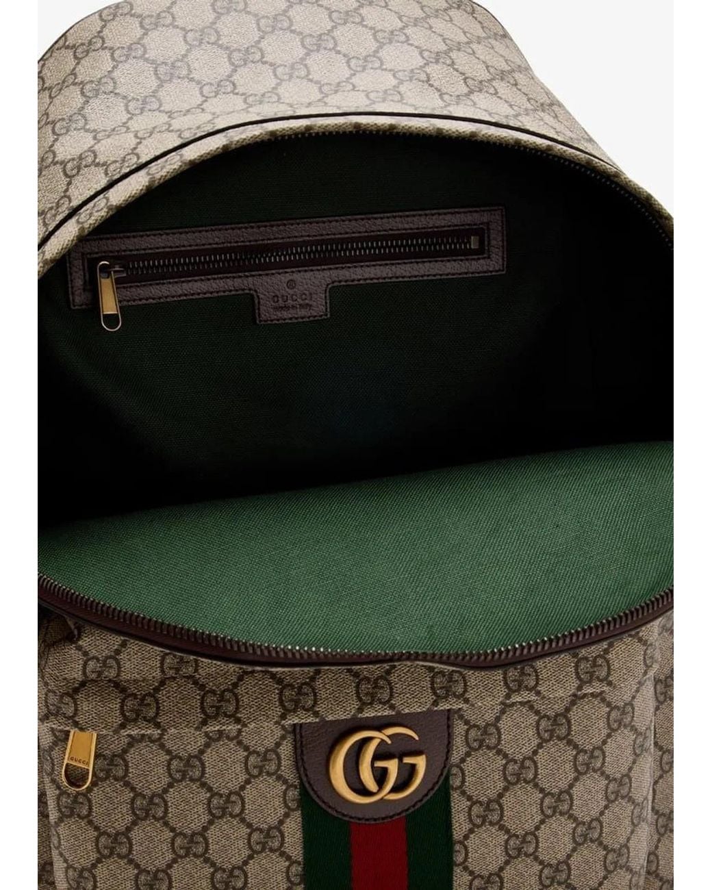 Gucci Gray Canvas Medium Ophidia Backpack for men