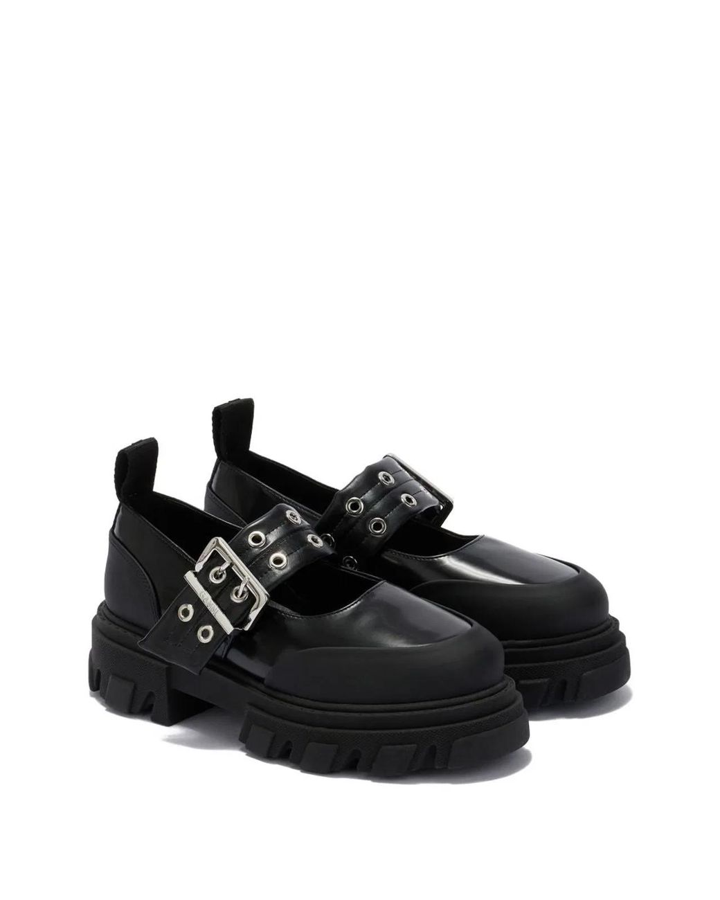 Ganni Black Cleated Ballets