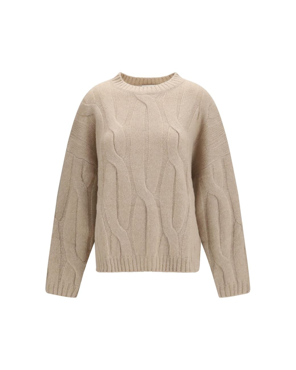 Allude Natural Cashmere And Silk Sweater With Voluminous Sleeves Kashmir/Capra Hircus