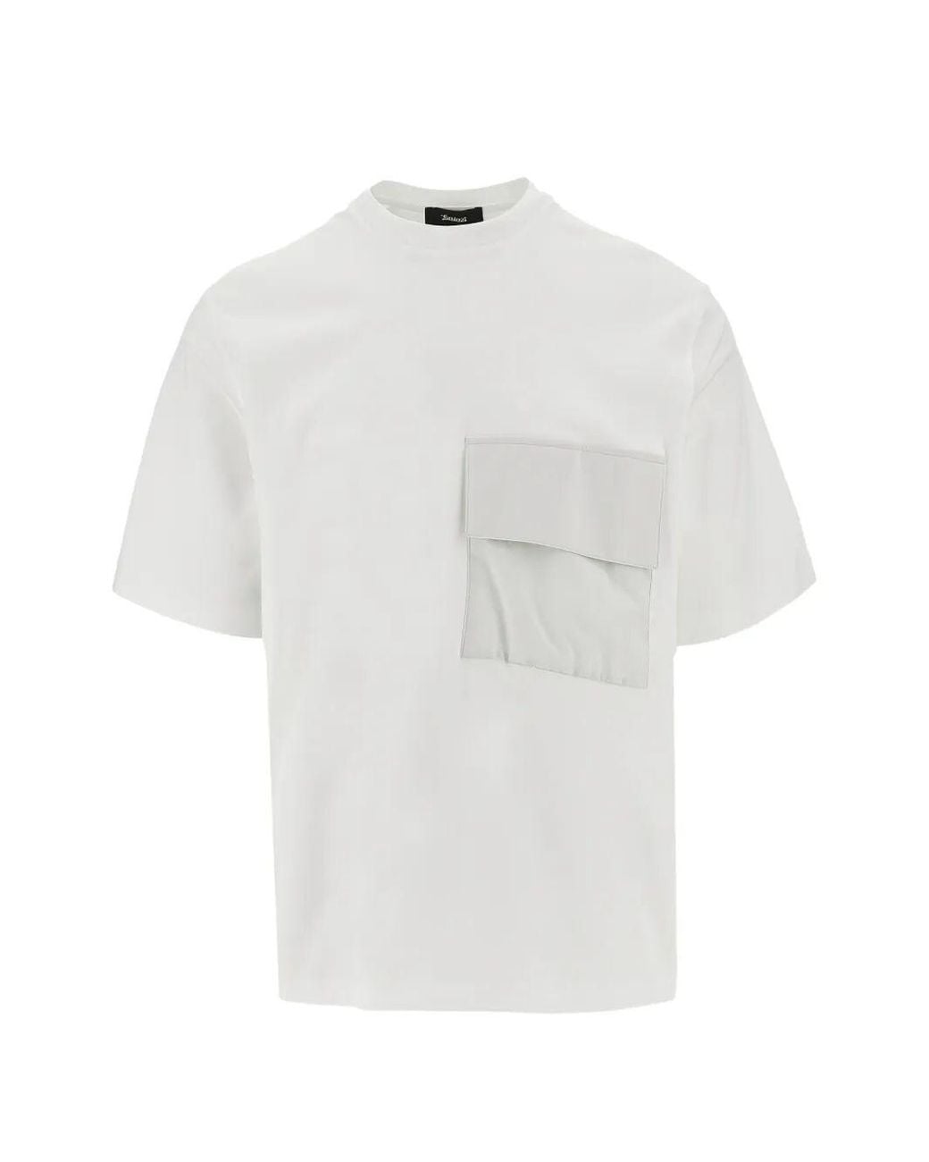 Laminar White Contrast Pockets T-Shirt for men