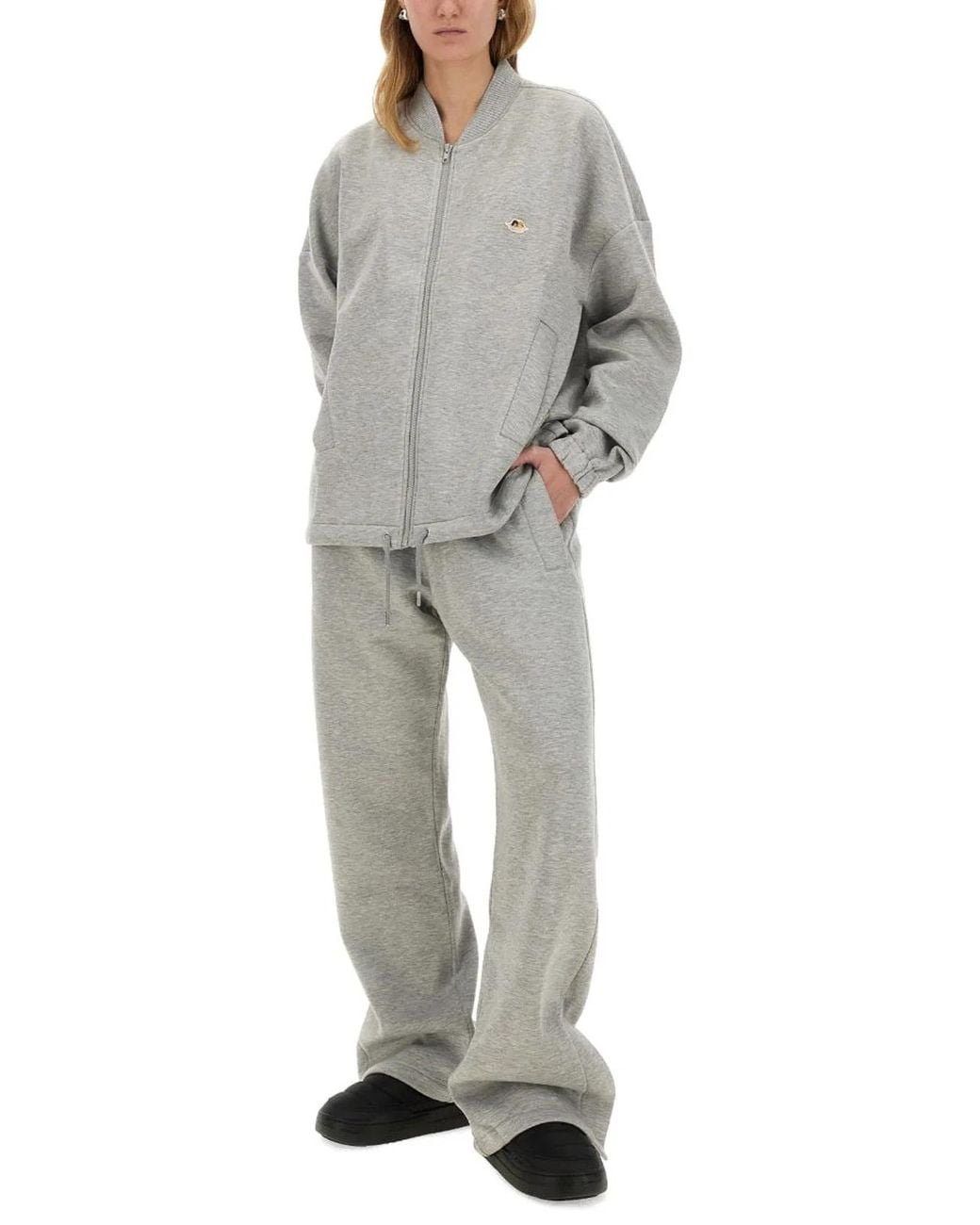 Fiorucci Gray Zippered Sweatshirt Angel
