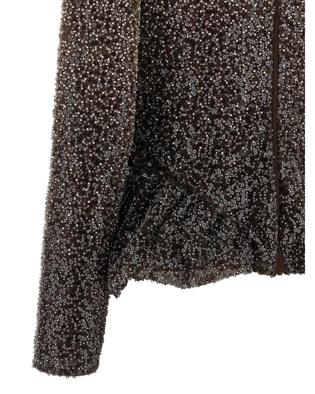 ROTATE BIRGER CHRISTENSEN Black Sequin Top