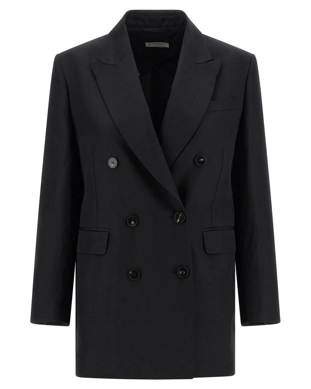 Alberto Biani Black Linen Viscose Blazer