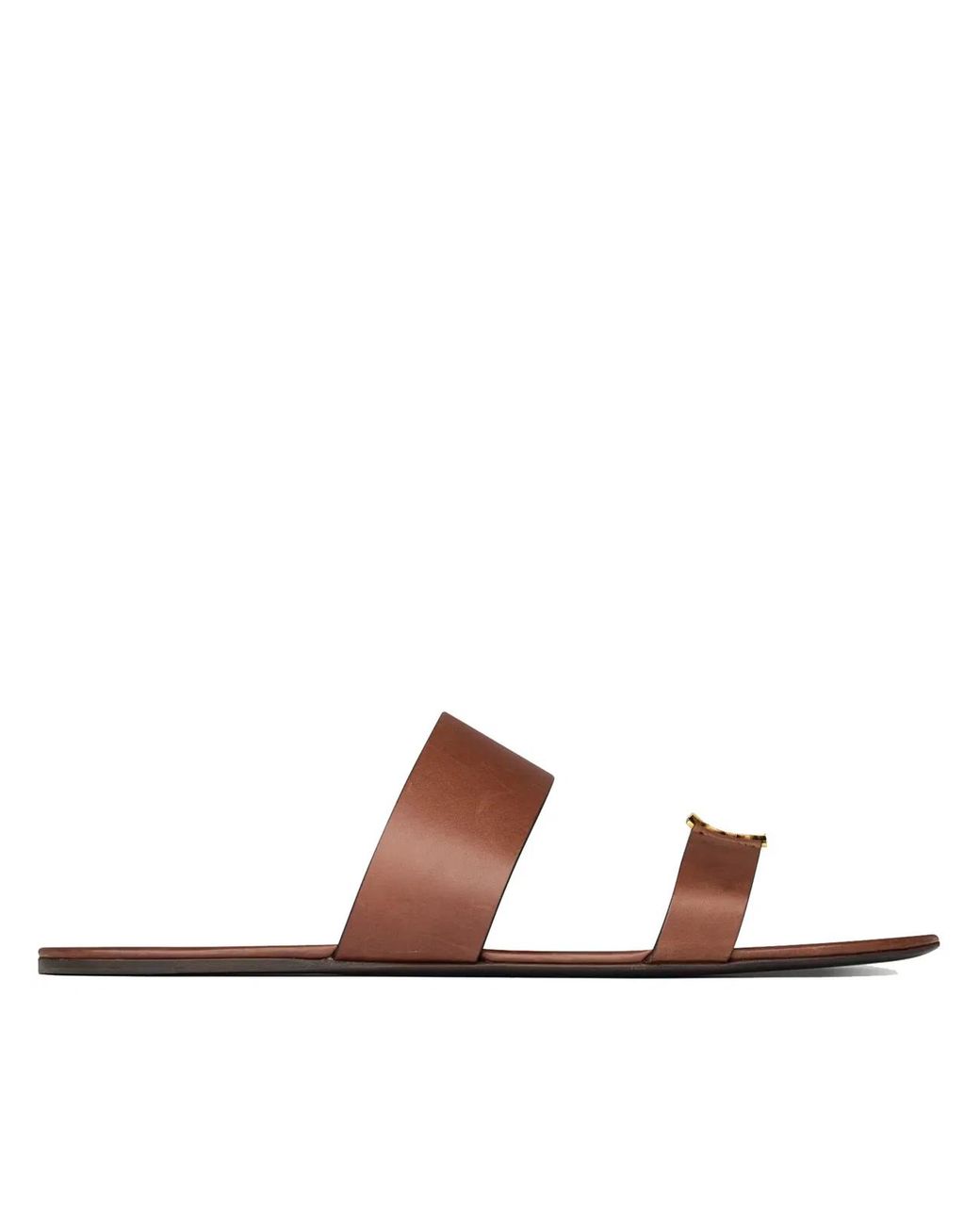 Saint Laurent Brown Babylone 00 Leather Sandals