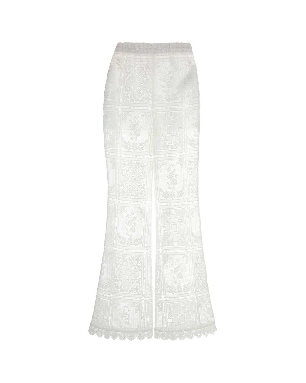 Zimmermann White Aster Embroidered Pant