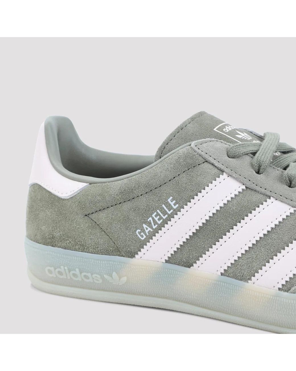 Adidas Originals Gray Gazelle Indoor Suede Sneakers for men