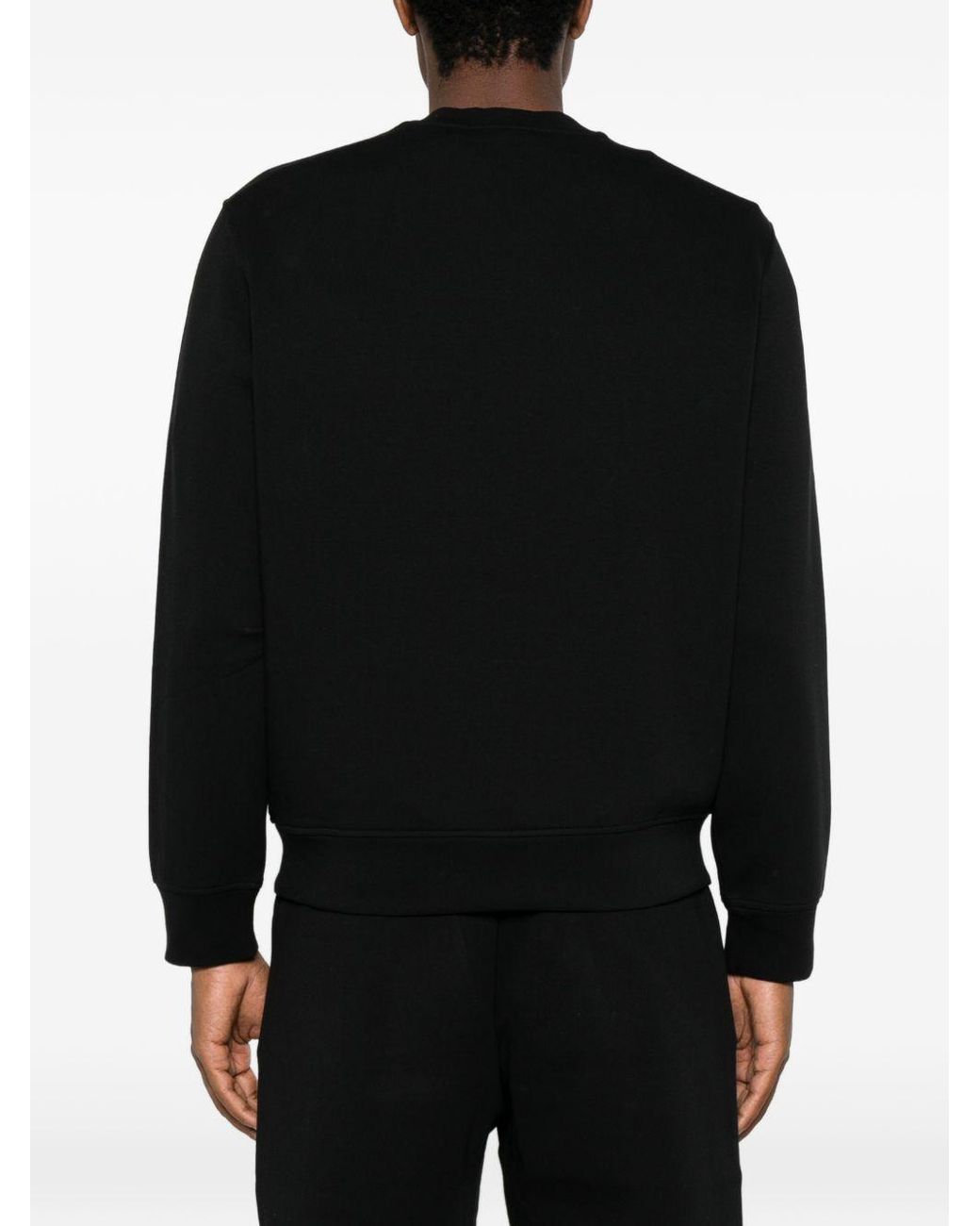 Emporio Armani Black Logo Cotton Sweatshirt for men