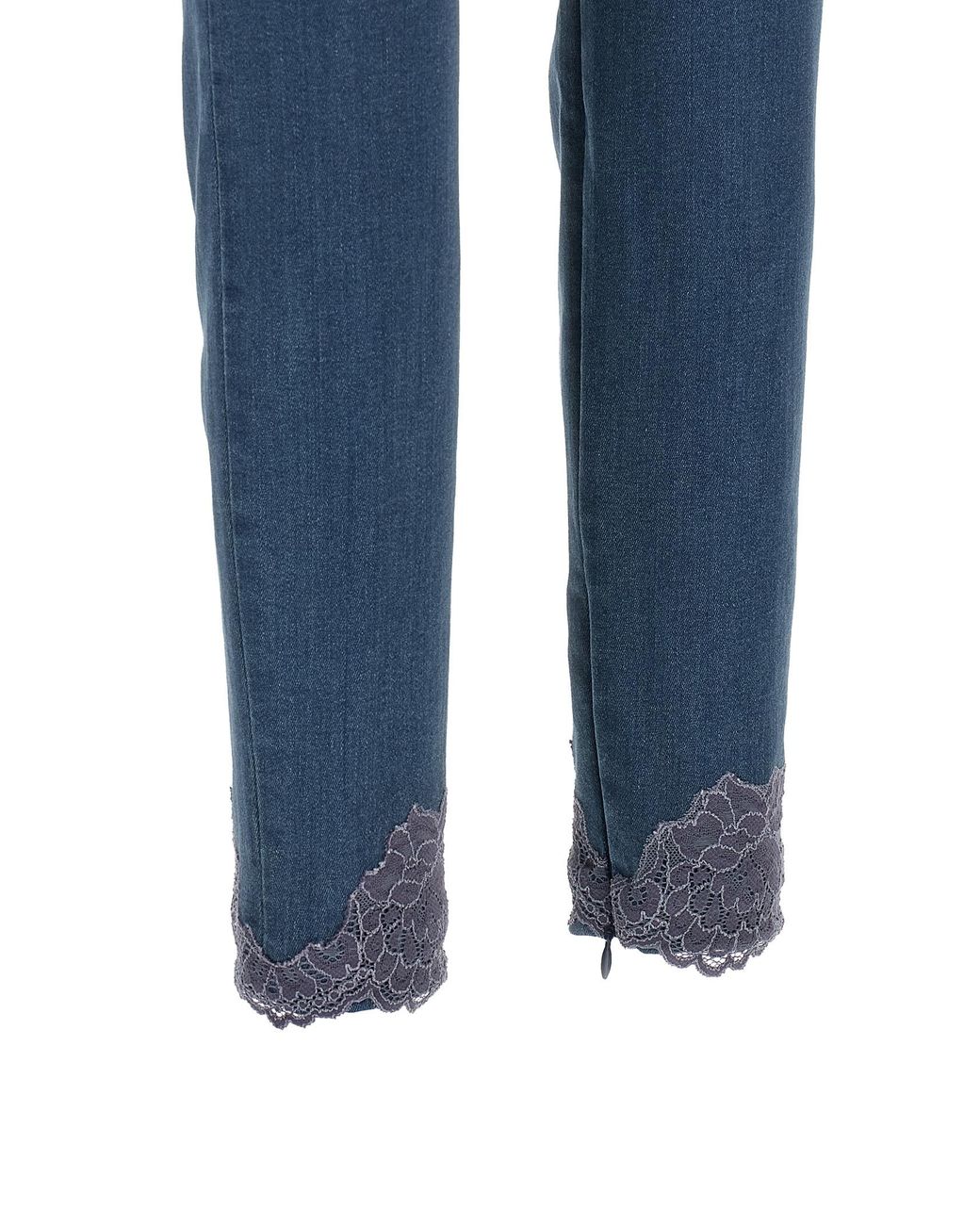 Valentino Garavani Blue Lamb Fur High-Waisted Jean