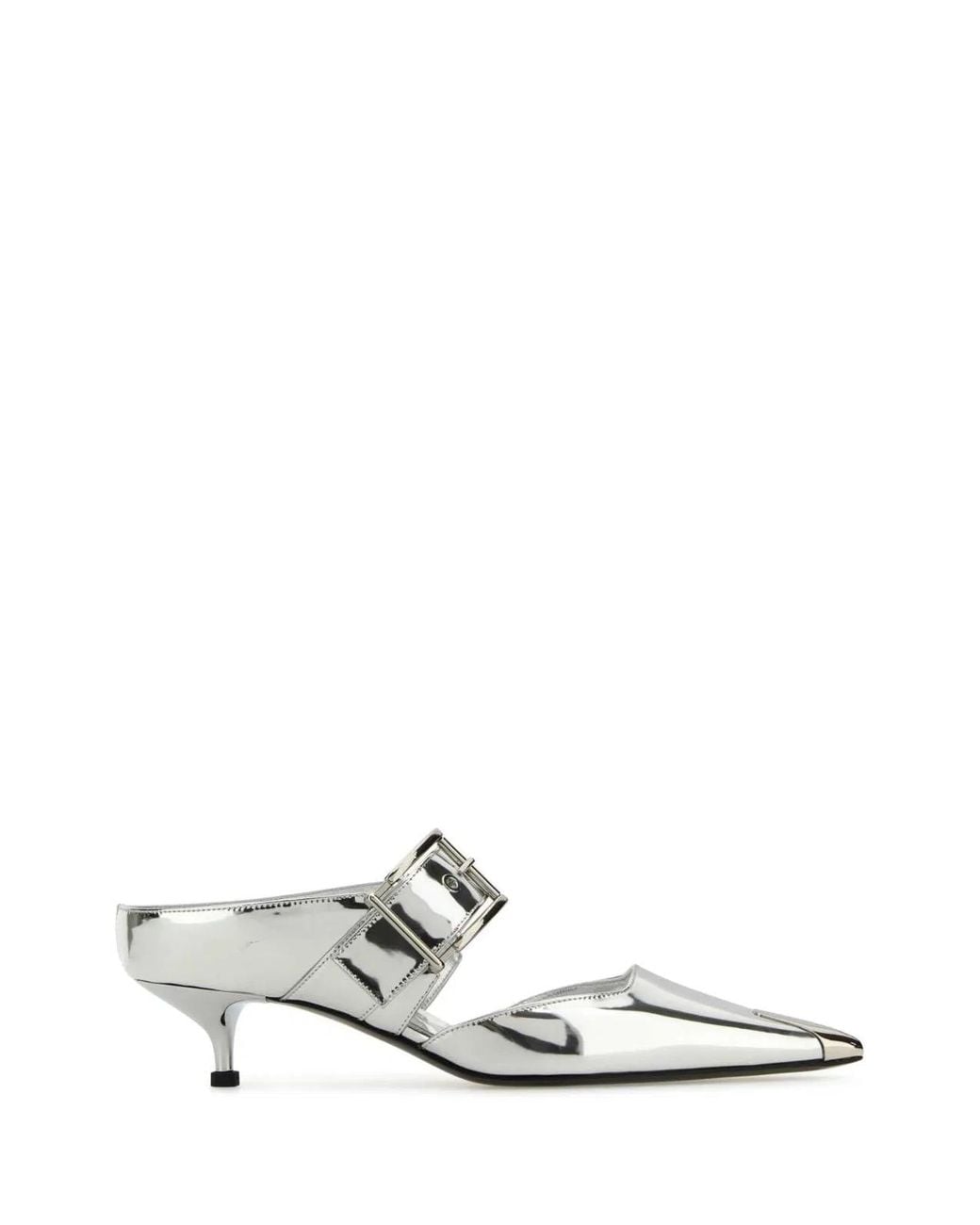 McQueen White Leather Punk Pumps