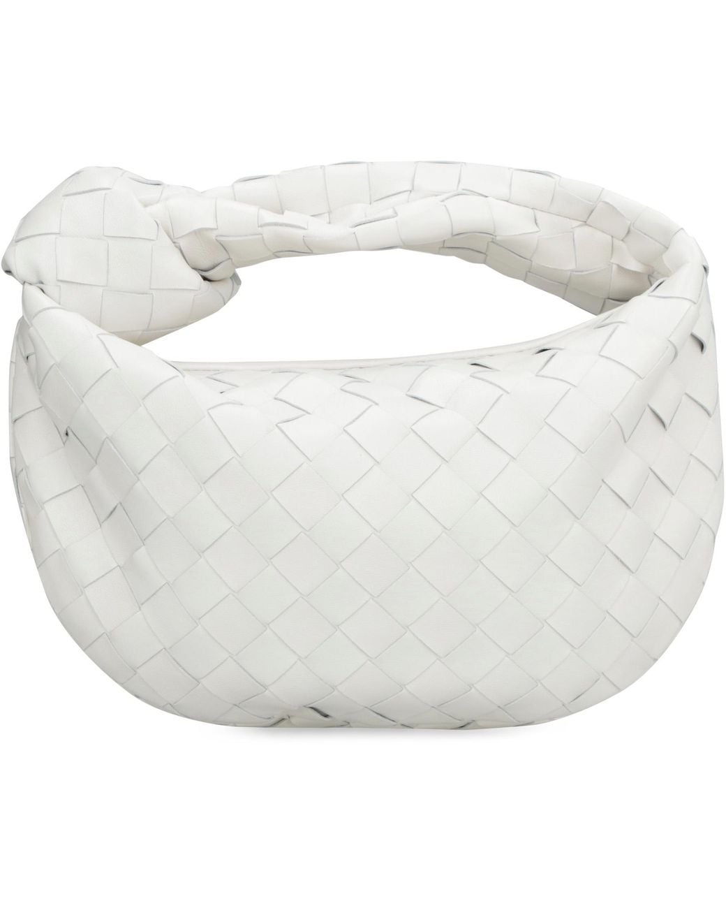 Bottega Veneta White Mini Jodie Leather Bag