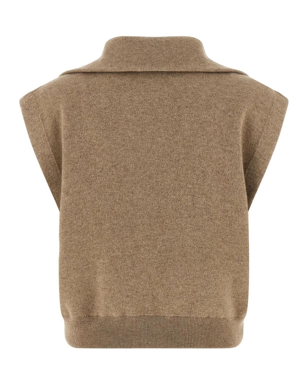Brunello Cucinelli Brown Cashmere Sleeveless Jacket Clothing