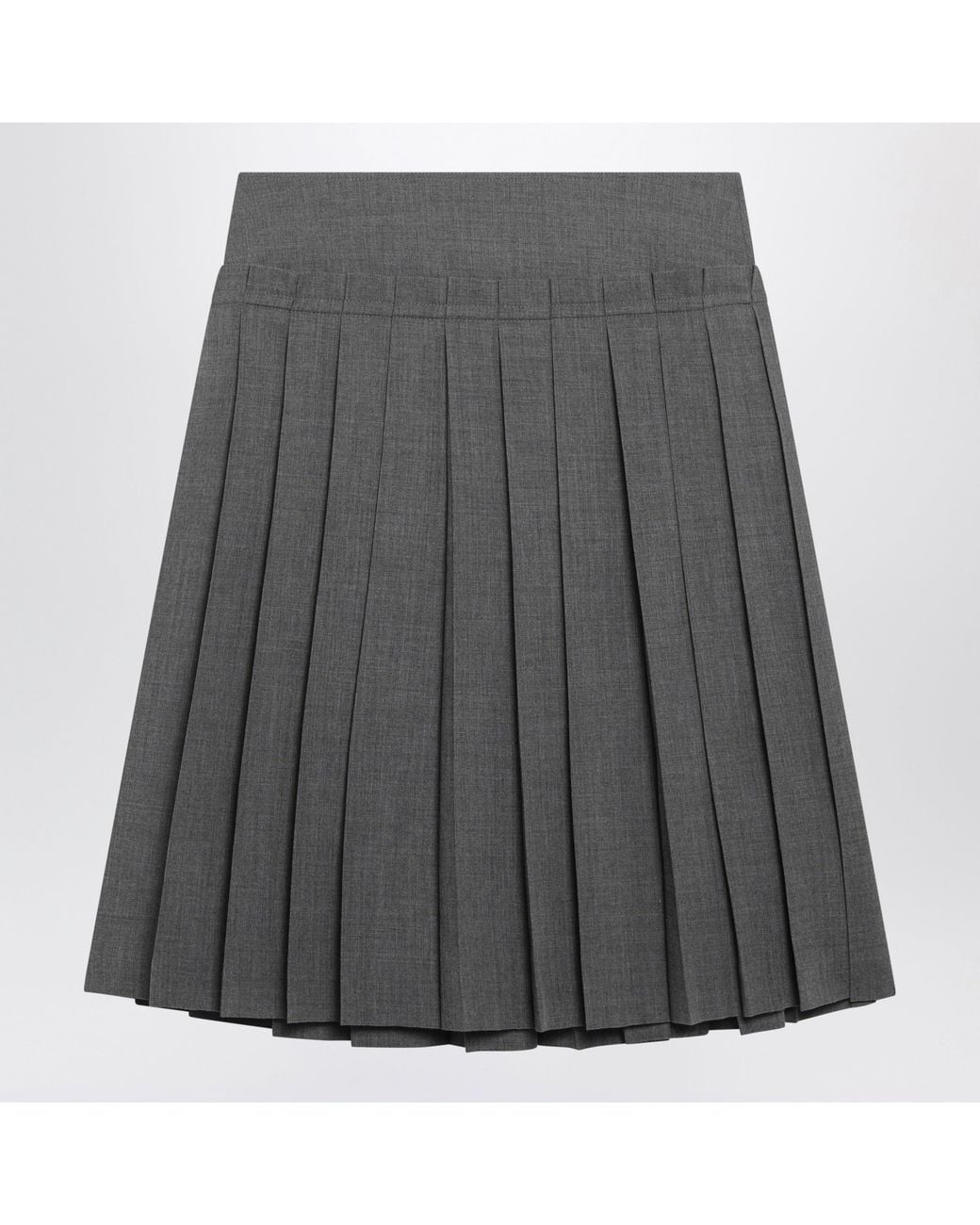 AMI Gray Carbon Pleated Skirt