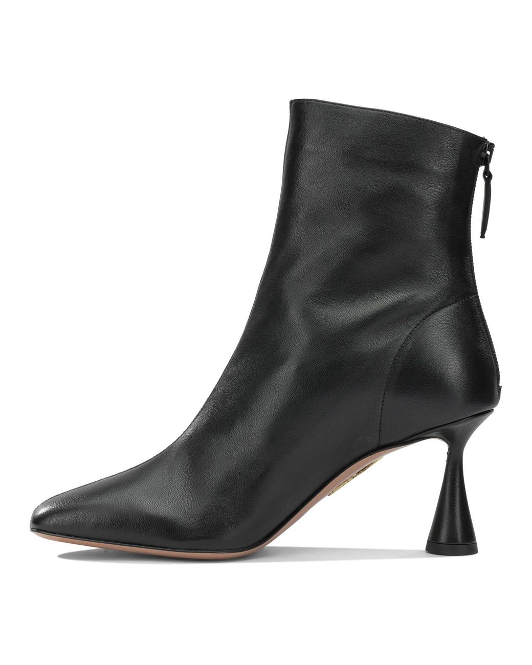 Aquazzura Black "Amore 75 Mm" Ankle Boots With Zipper