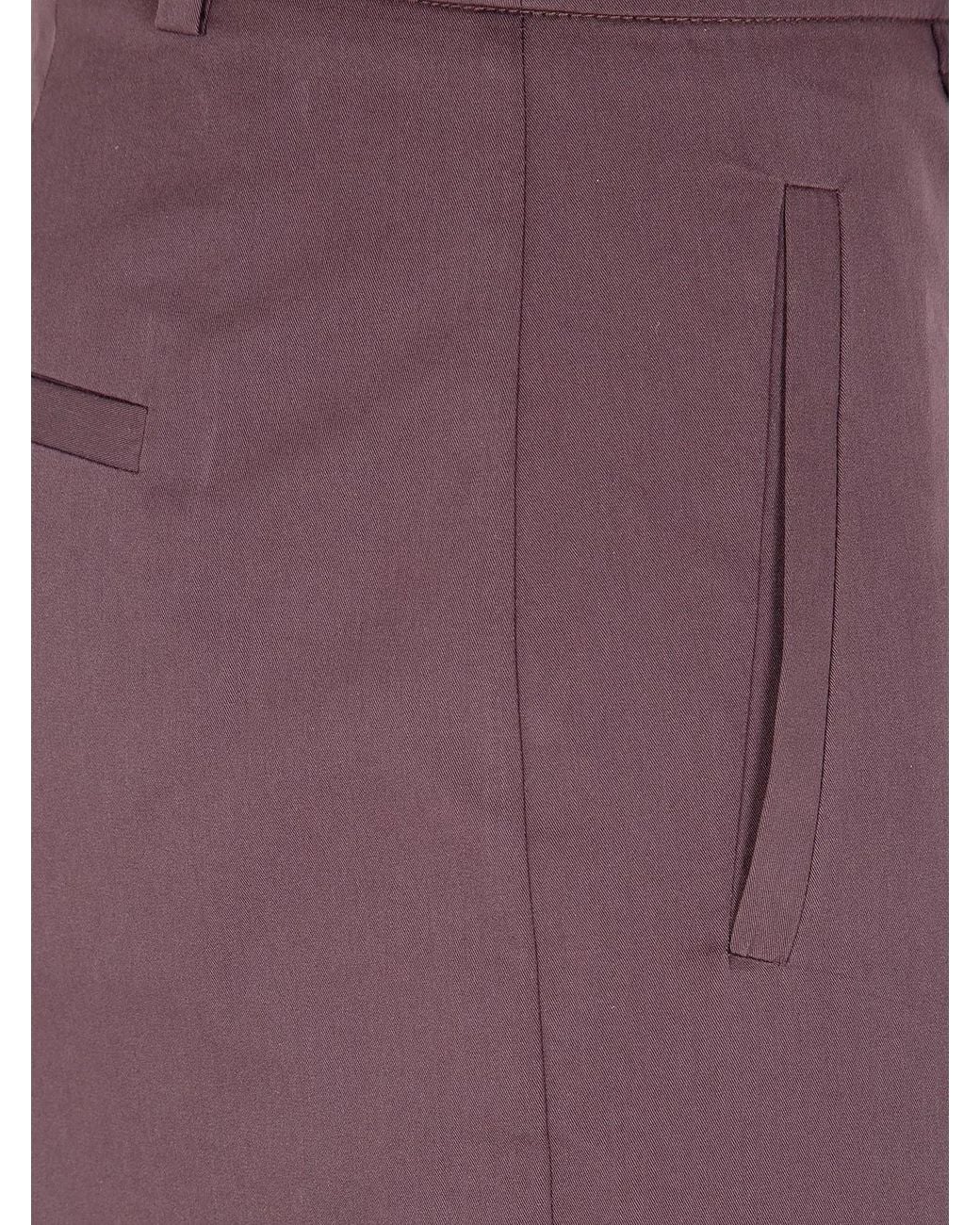 Blugirl Blumarine Purple Light Cotton Straight Fit Trousers